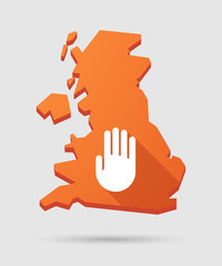 UK map icon with a hand