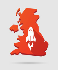 UK map icon with a rocket