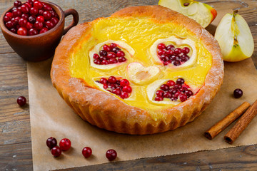 piece of apple and Cranberry jelly pie