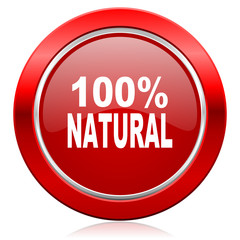 natural icon 100 percent natural sign
