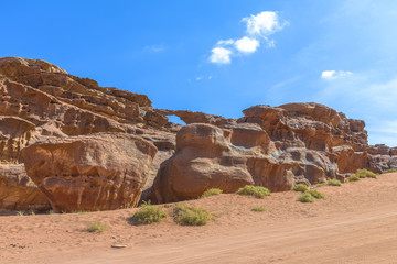 Natural Arch in Wadi Rum desert