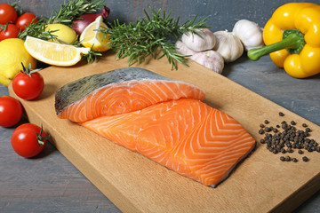 filetti di salmone fresco