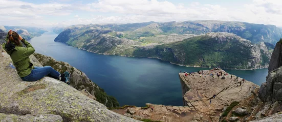 Store enrouleur tamisant sans perçage Été Norway landscape