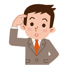 考える若いビジネスマン