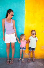 Little girl and happy mother during summer vacation