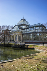 Garden, Crystal Palace in the Retiro park Madrid, Spain