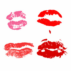 Lips print vector set