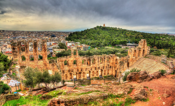 Odeon of Herodes Atticus, an ancient theatre in Athens, Greece