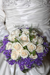 Bride holding a beautiful bouquet
