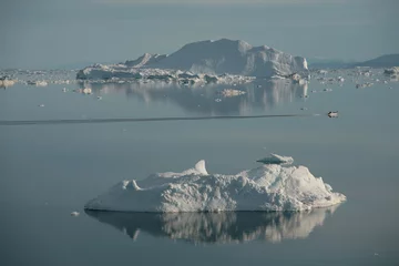Papier Peint photo Arctique Eisberge in der Diskobucht