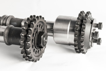 The camshaft with the gear of the internal comustion engine of t