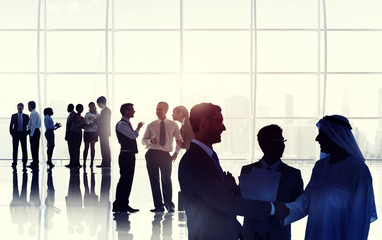 Fototapeta premium Business People Meeting Handshake Global Communication Concept