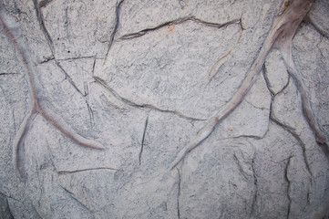 Vintage interior of stone wall and gray cement floor