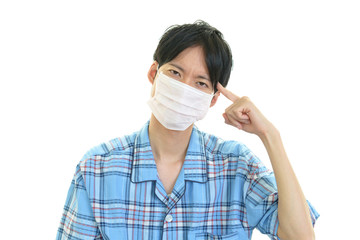 風邪に罹患した男性
