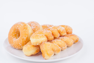 Delicious Sugar Ring Donut with a White paper Background