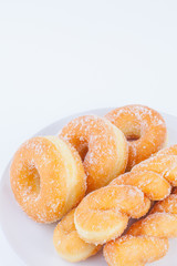 Delicious Sugar Ring Donut with a White paper Background