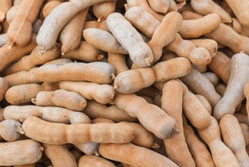 Sweet tamarind fruit sell on the market.
