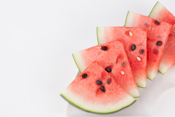 Cut watermelon on plate