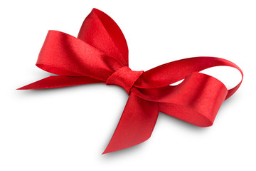 Red ribbon satin bow