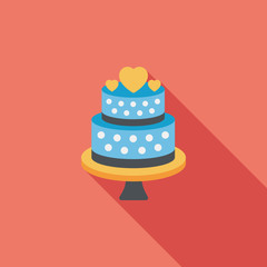 wedding cake flat icon with long shadow,eps10