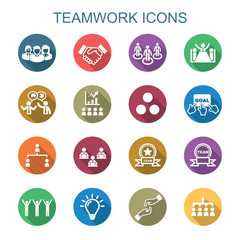 teamwork long shadow icons