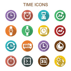time long shadow icons