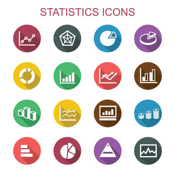 statistics long shadow icons
