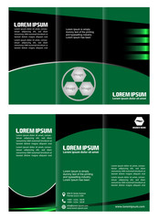 brochure design template waves trifold