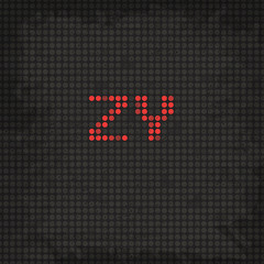 LED Display Scoreboard Dot Grunge Font from Z to Y