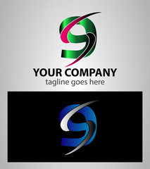 Number one 9 logo icon design template elements