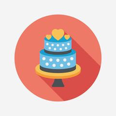 wedding cake flat icon with long shadow,eps10