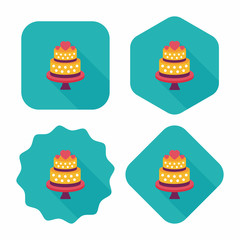 wedding cake flat icon with long shadow,eps10