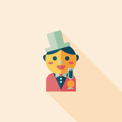 wedding groom flat icon with long shadow,eps10
