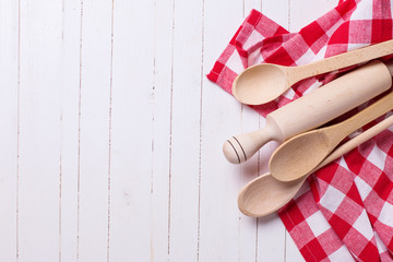 Kitchen towel and spoons