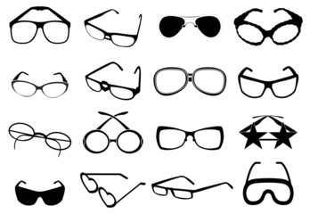 Eye glasses icons set
