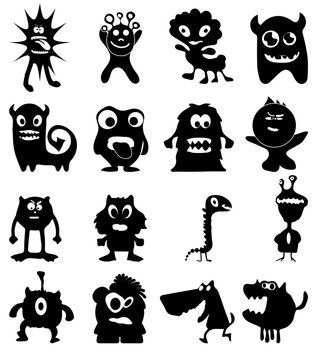 Funny cartoon animals icons set
