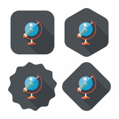 Light bulb flat icon with long shadow,eps10