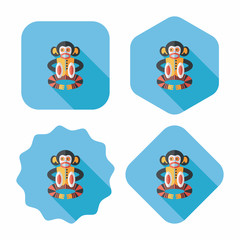 monkey toy flat icon with long shadow,eps10