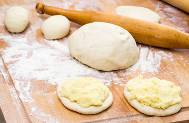 Cheesecake before baking.