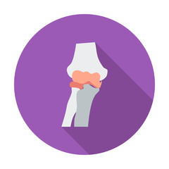 Knee-joint single flat icon.