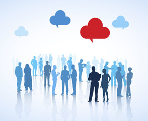 Communicating Leader Cloud Community Togetherness Concept