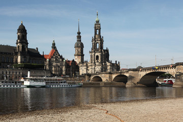 Fototapeta premium Hofkirche Cathedral and the Dresden Castle in Dresden, Saxony, G