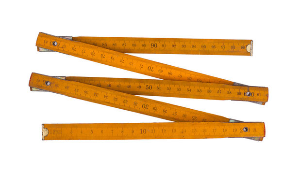 Carpenter's rule with centimeters numbers, isolated over white