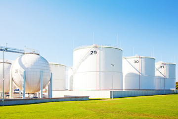 Oil storage tanks