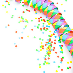 Party decoration background on white