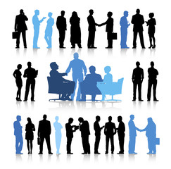 Colorful Silhouette Business People Concept