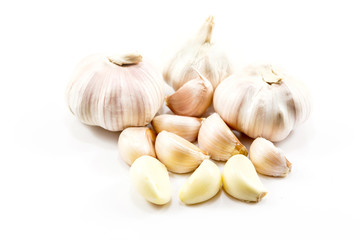 garlic on white background