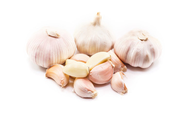 garlic on white background