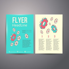 Abstract Brochure Flyer design  Human head with gears