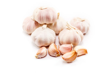 garlic on white background